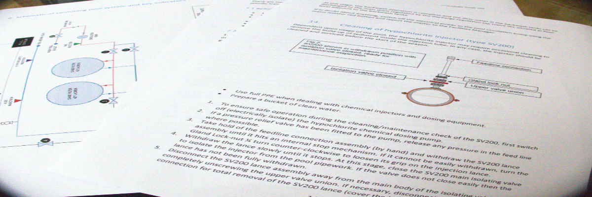 Image of PTOP document pages for a commercial swimming pool