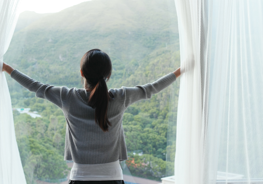 Soft sunlight streaming into a room