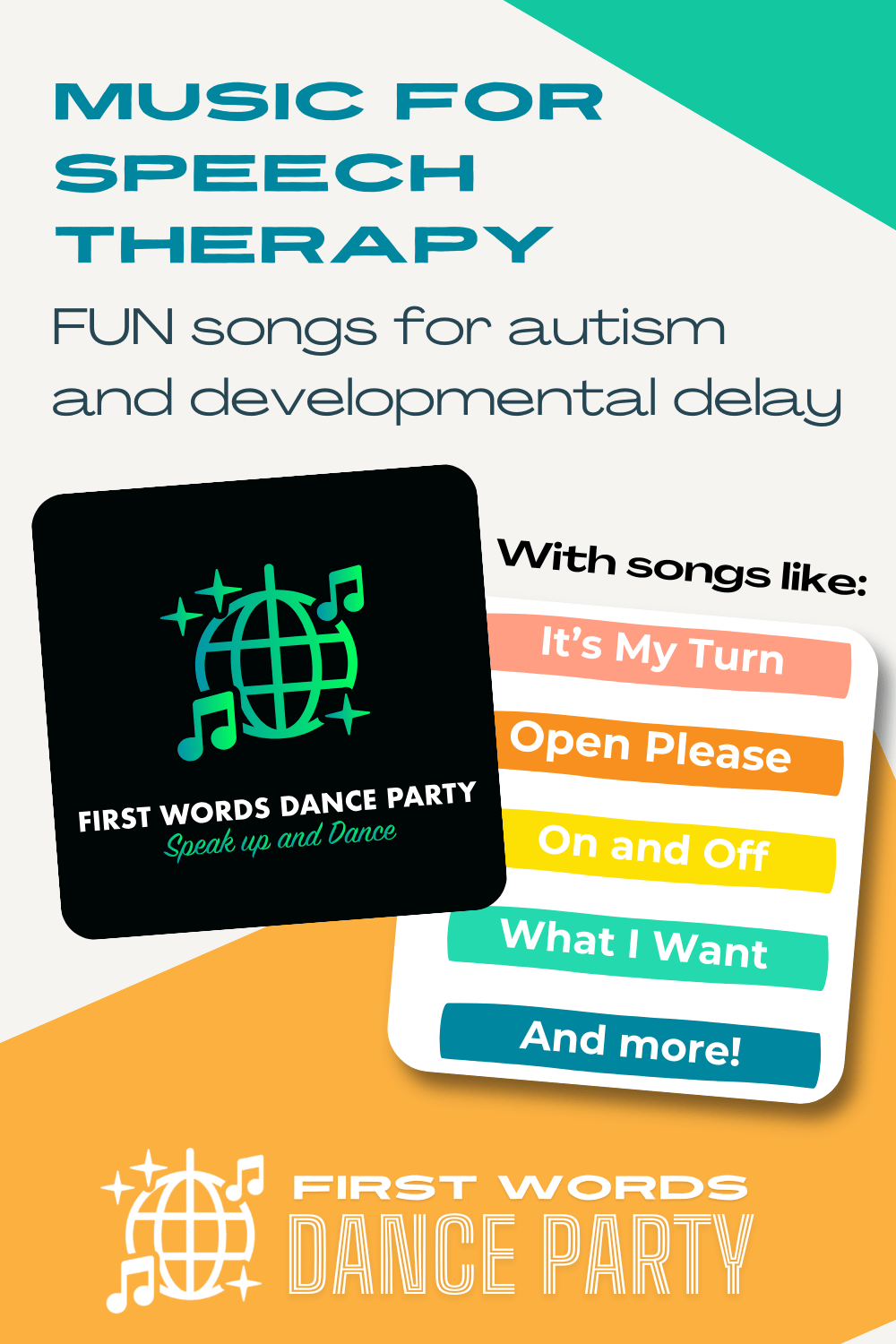 Music for speech therapy for autism and developmental delay.