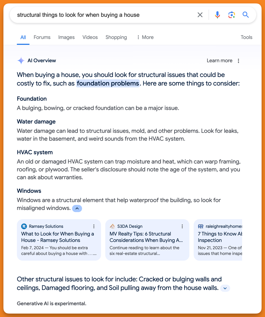 AI Overview screenshot