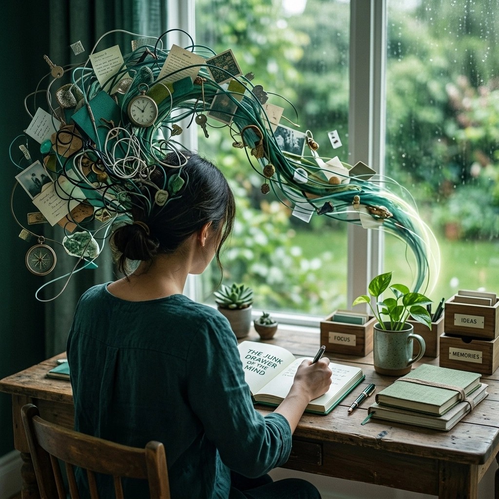 "The mental junk drawer: a collection of 'just in case' thoughts that jam our potential."