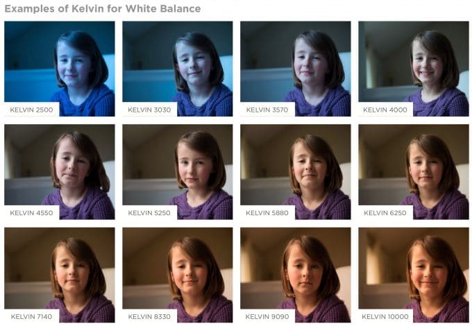 Kelvins for white balance chart