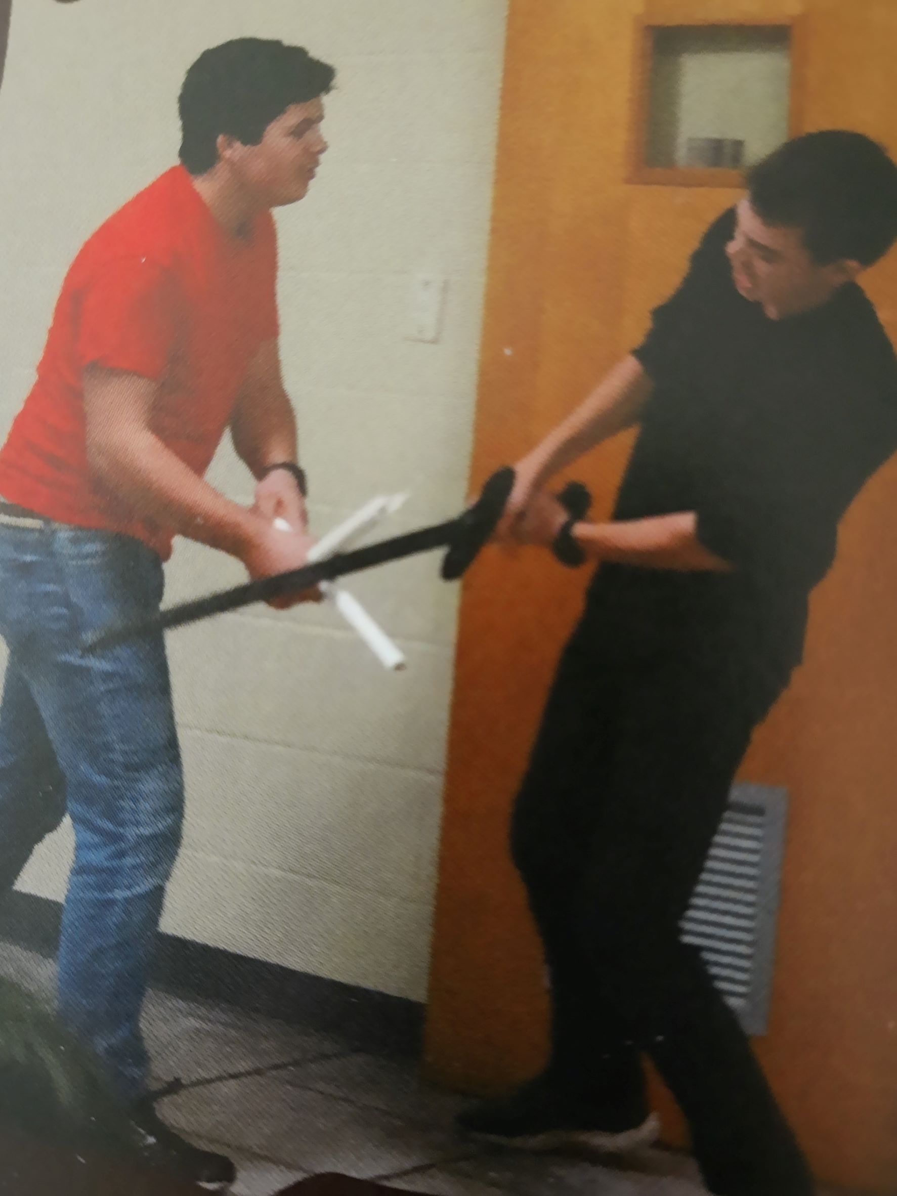high school students acting out a fight scene in Macbeth - homeschooldrama.com