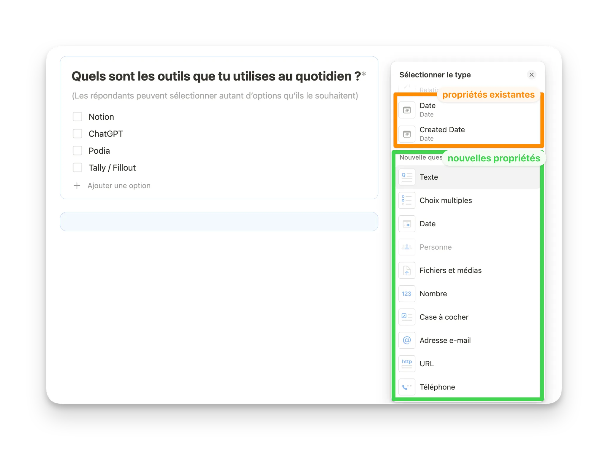 Comment créer une question sur Notion Formulaire