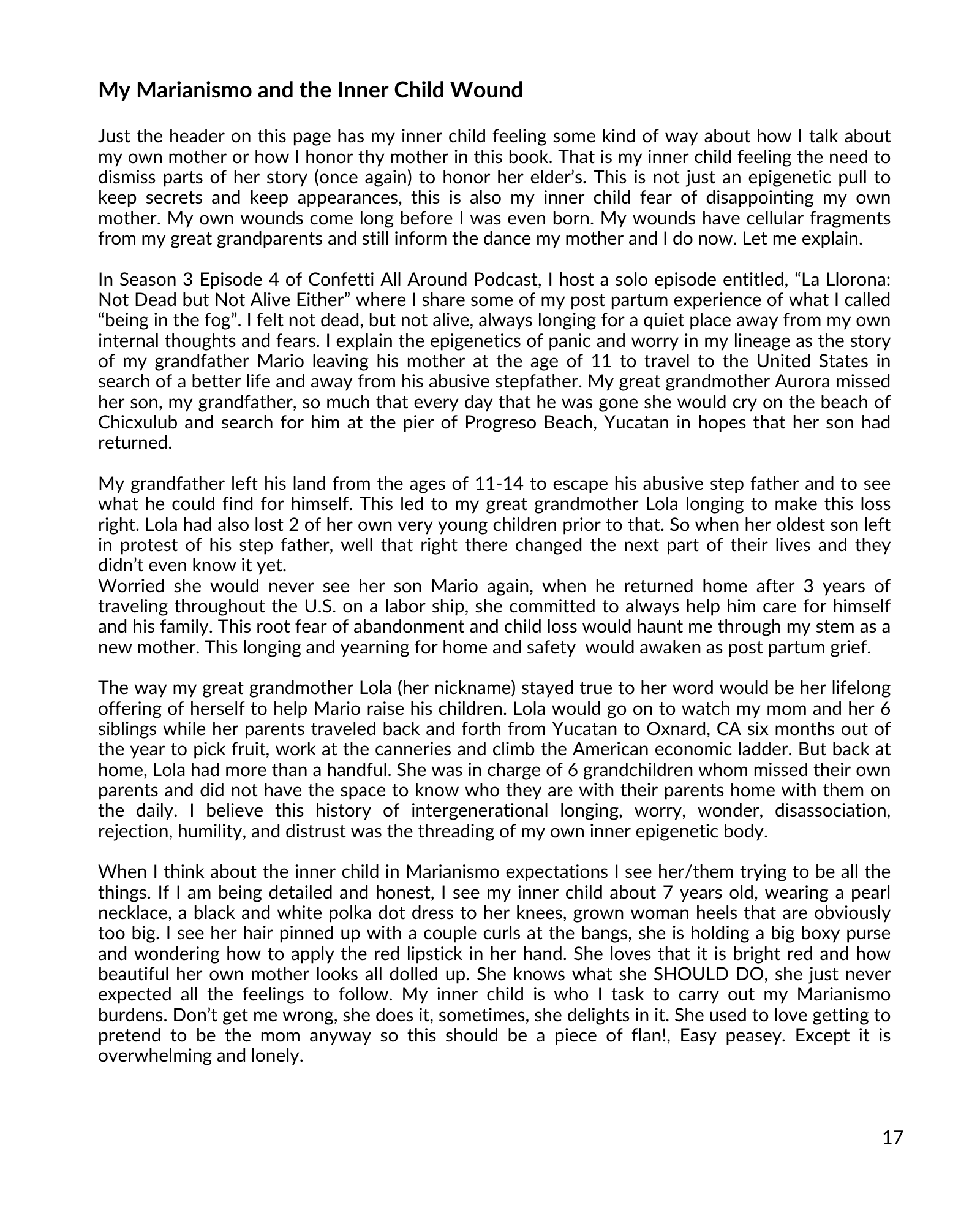 The Inner Child and Marianismo