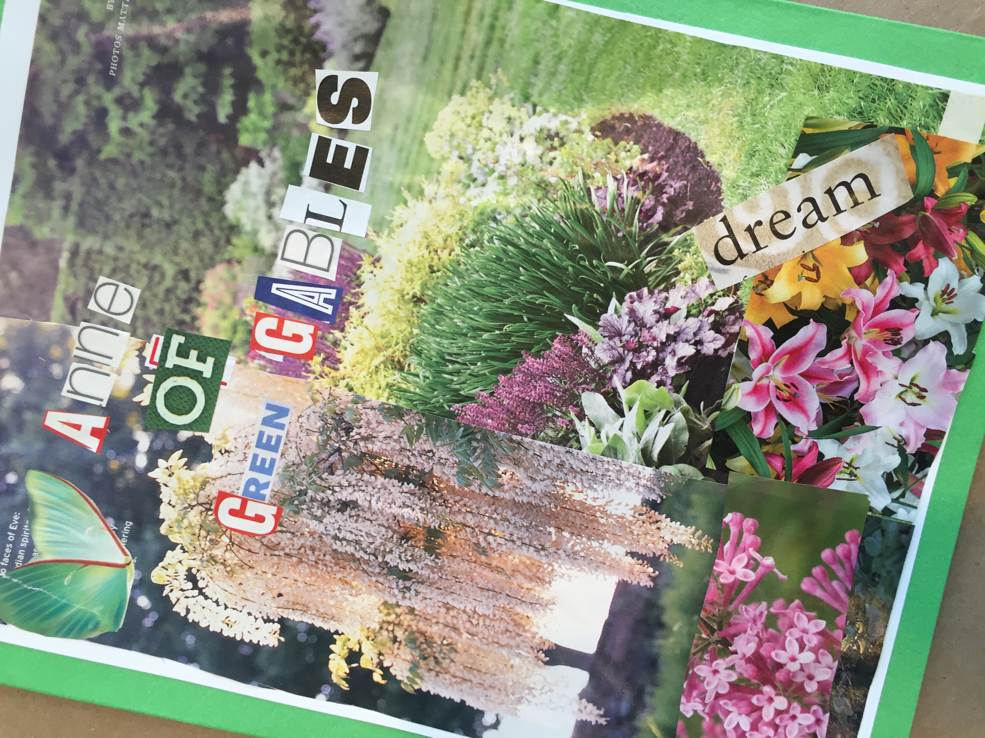 Finished collage project for Anne of Green Gables - a creative teaching idea from LitWits Workshops