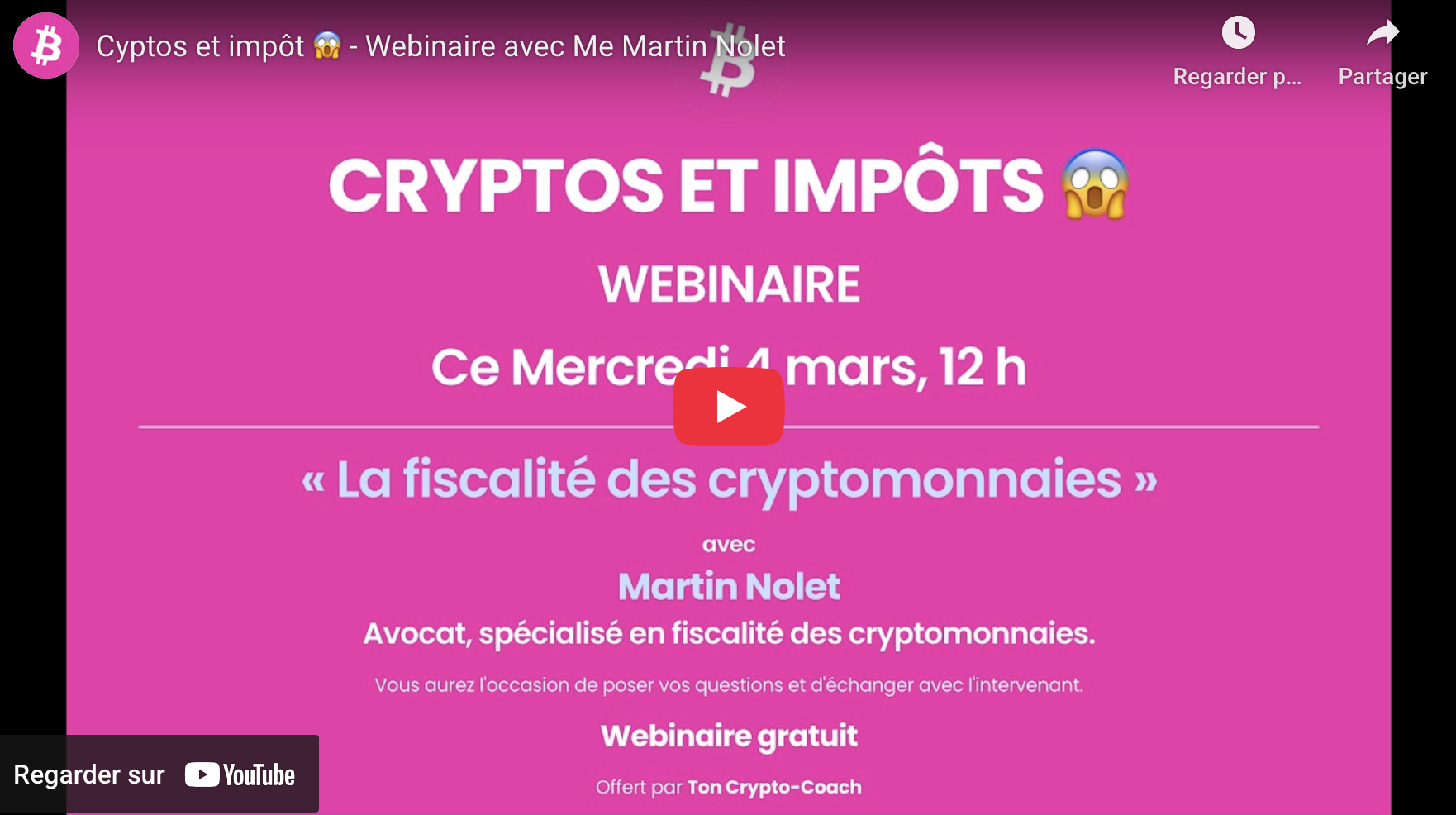 Cryptos et impôt avec Martin Nolet - Contenu exclusif