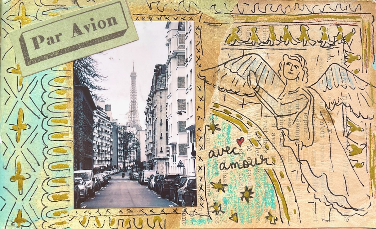 Falling in Love with Paris Art Journal page by Betsy Beier