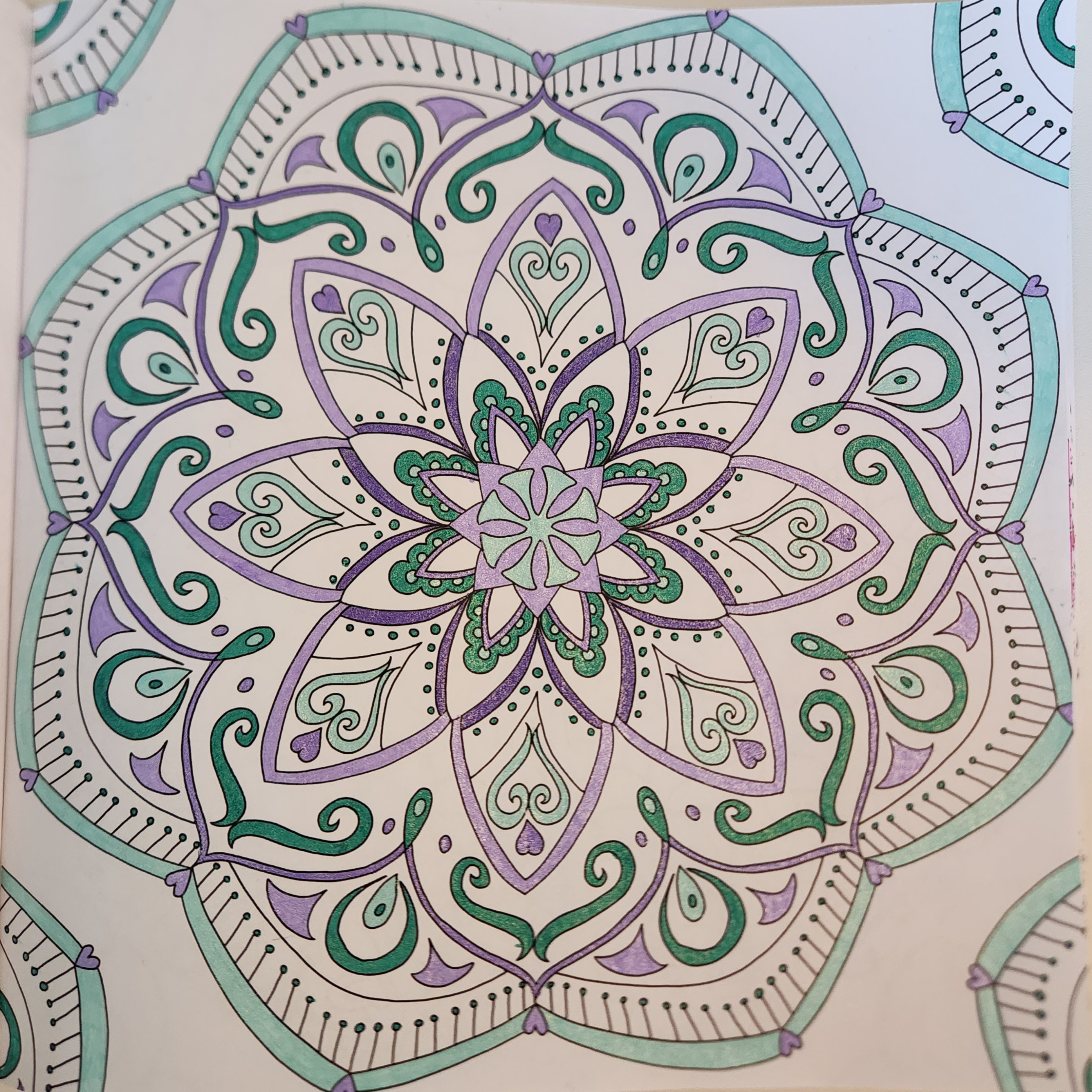 Mandala colored with glitter gel pens from China 