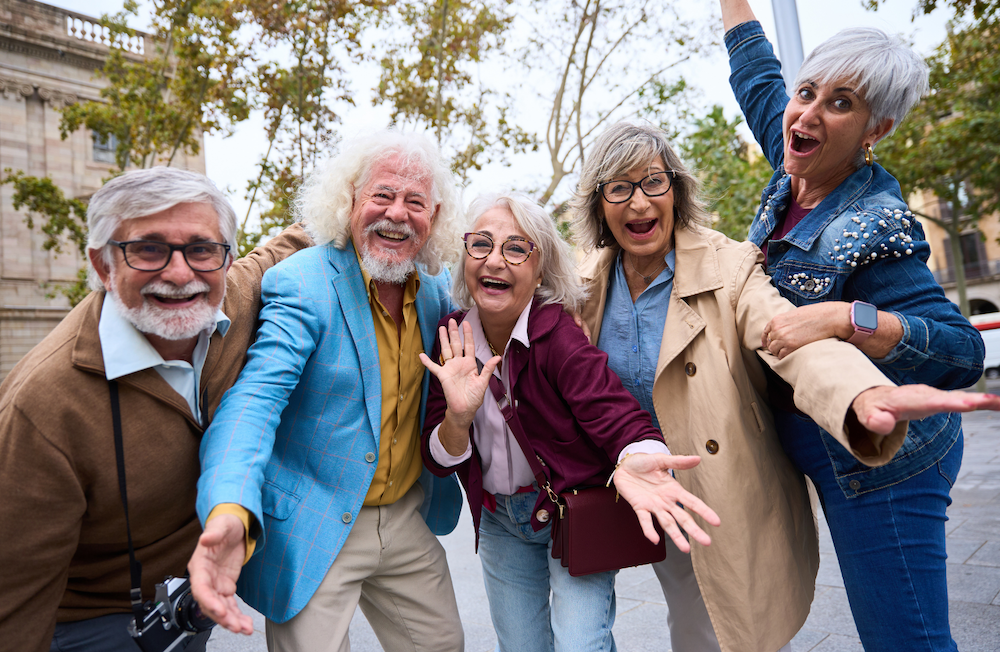group of happy seniors