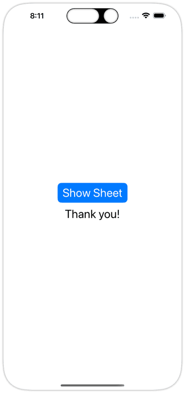 SwiftUI Sheet onDismiss Example