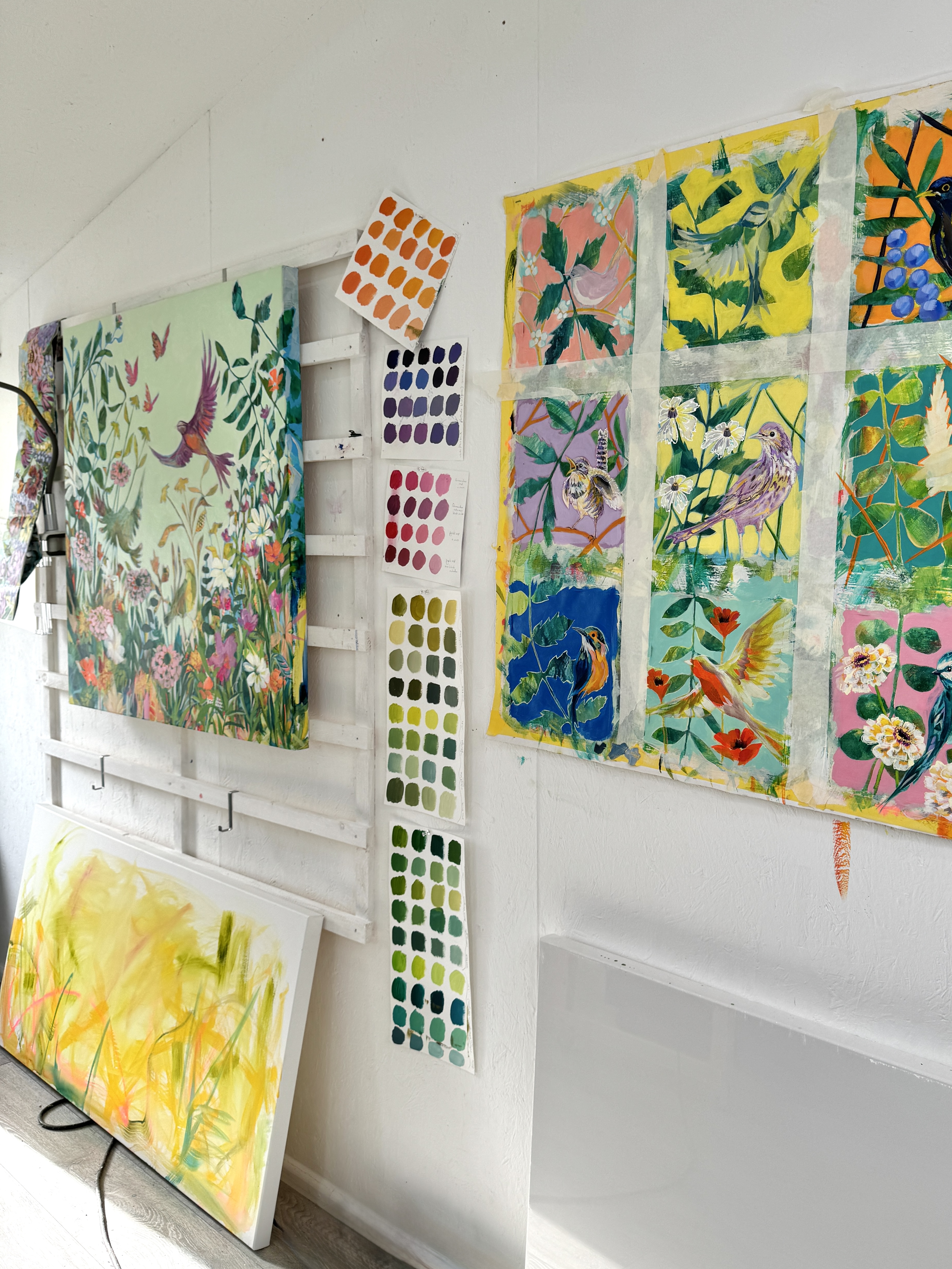 wall easel in art studio