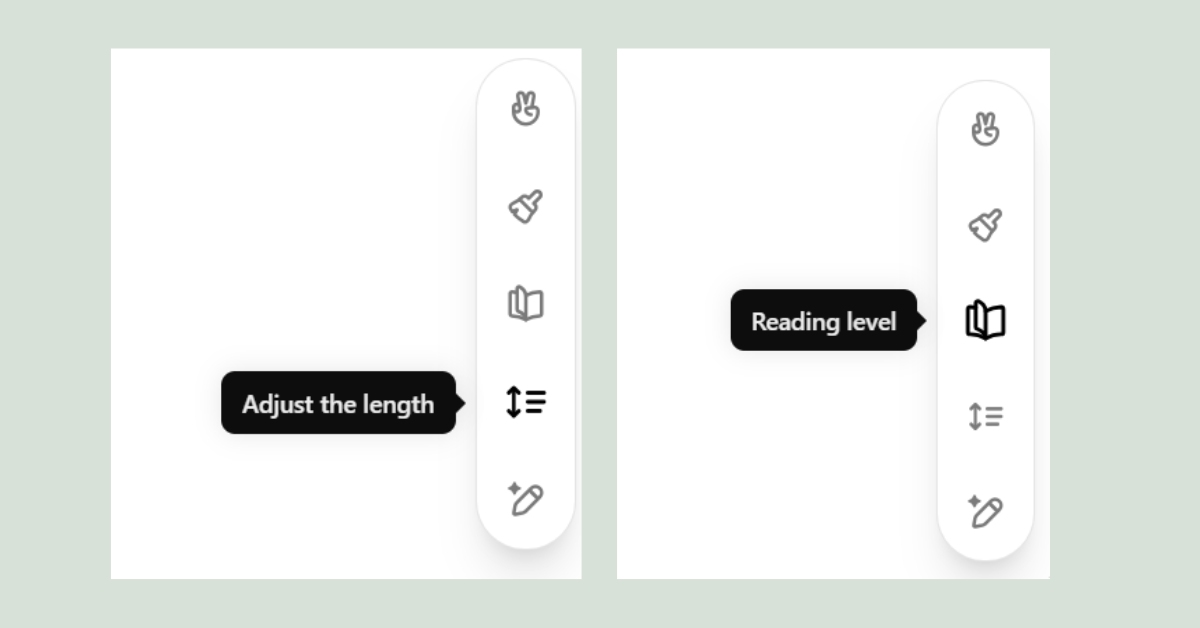 ChatGPT Canvas Editing options