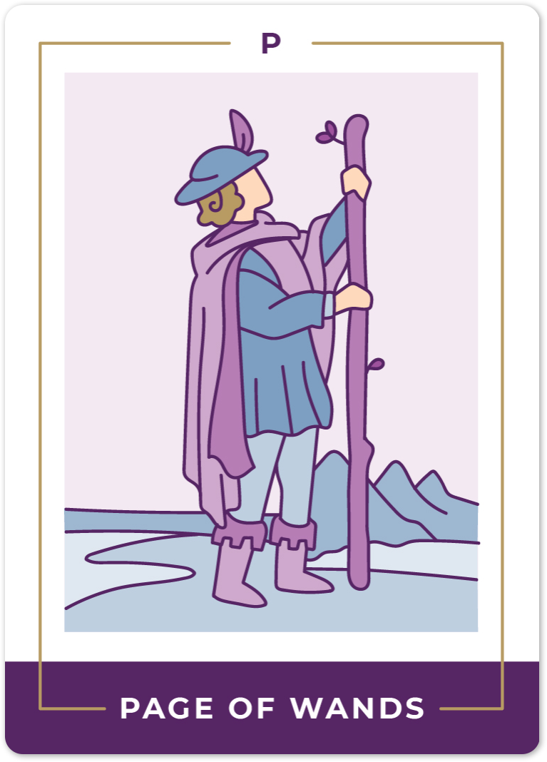 The Page of Wands from Everyday Tarot by Biddy Tarot