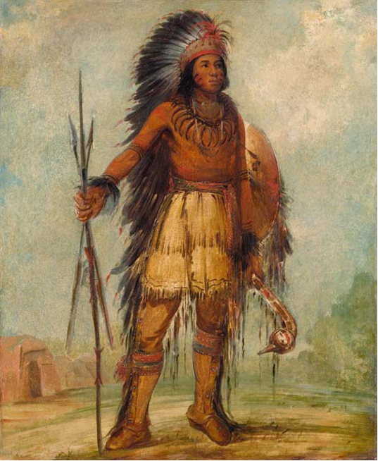 George Catlin's painting of an Ojibwa chief - to use with a vocabulary worksheet for teaching THE BIRCHBARDK HOUSE by Louise Erdrich in creative ways - from LitWits Workshops