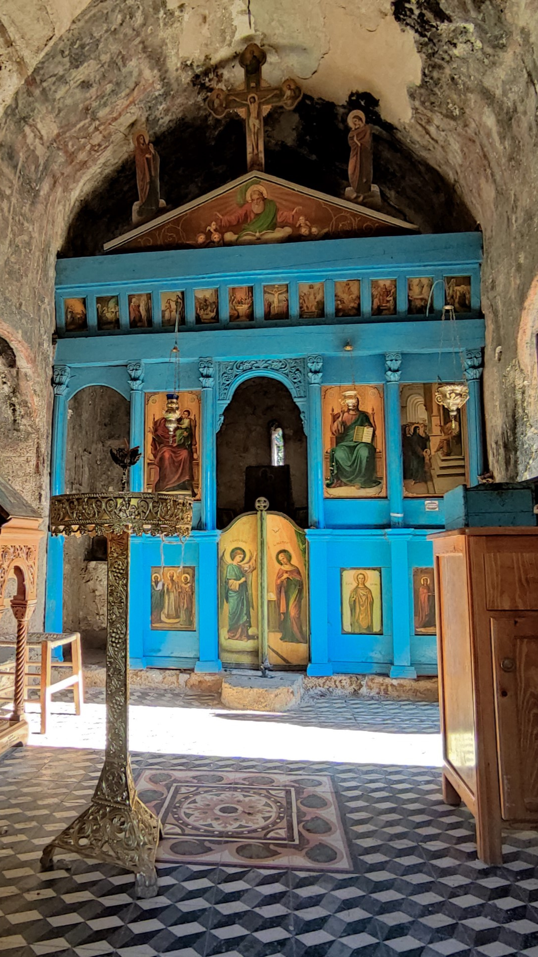 Inside Saint Kirikos Lissos, Crete Greece