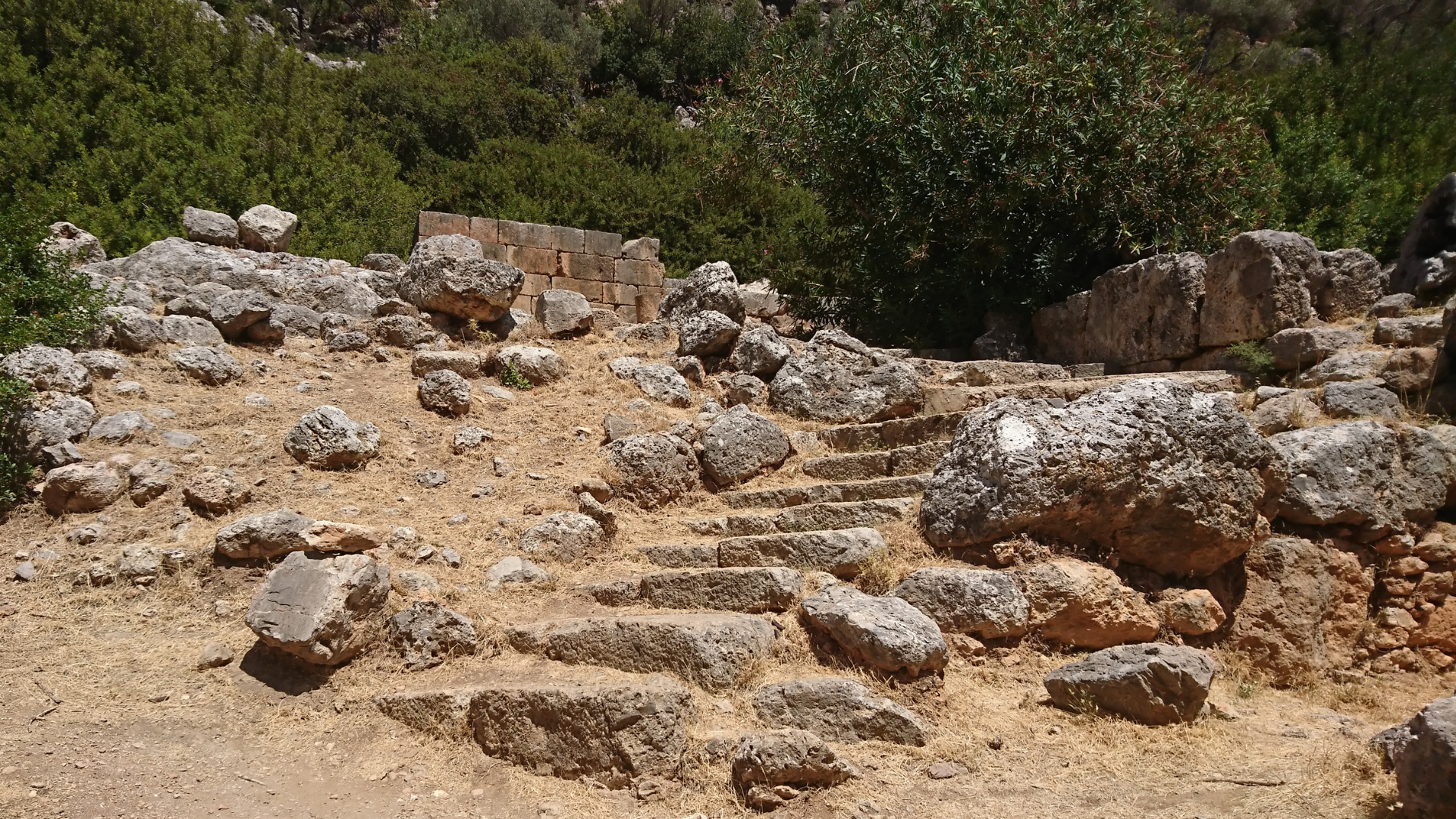 Approaching the Asclepieion (temple of Asclepius) of Ancient Lissos, Crete Greece