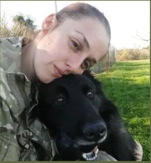 Retired Special Forces Dog Fazz and Co-Founder of Hero Paws, Jaime Garner