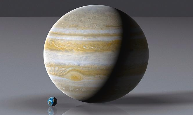 Jupiter and Earth