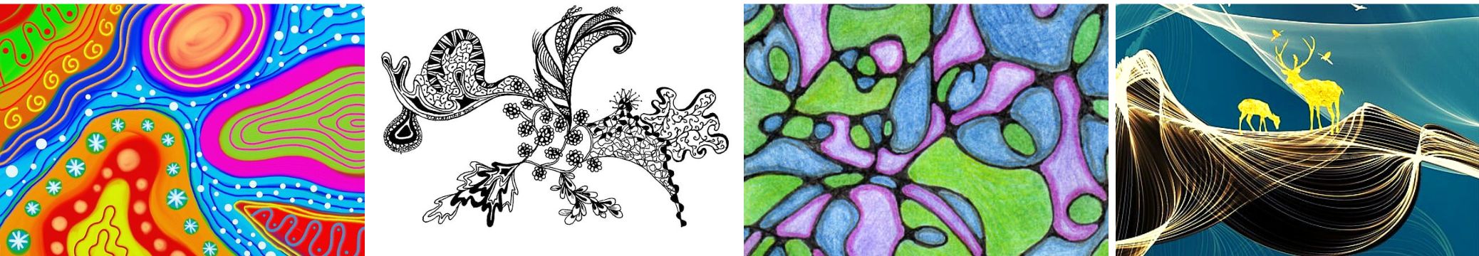 Neuro Art, Zentanble, Neurographic Art, various line art styles