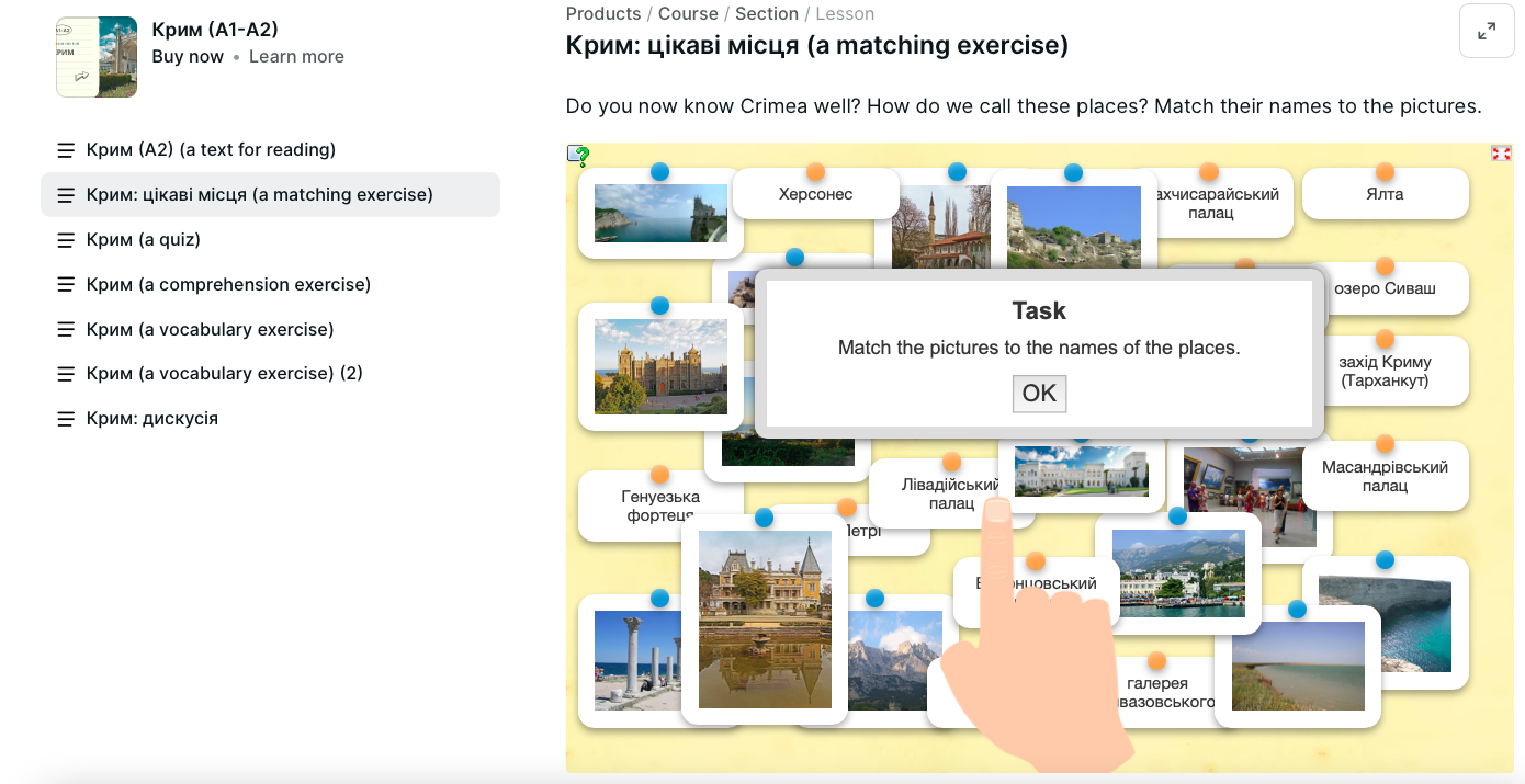 an interactive exercise about Crimea