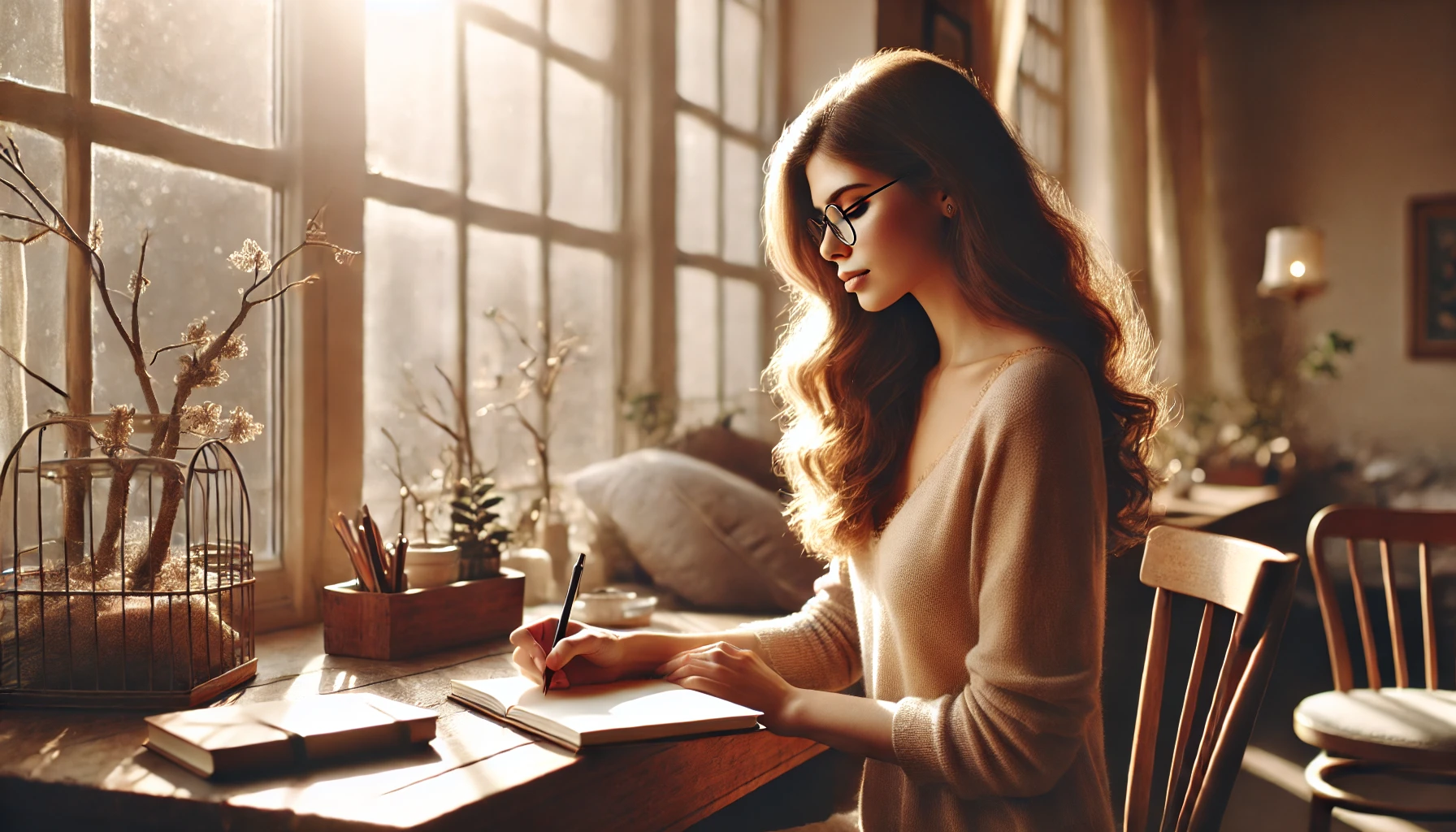 Jeune femme faisant son journaling