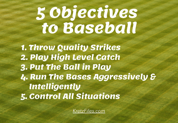 objectives to baseball