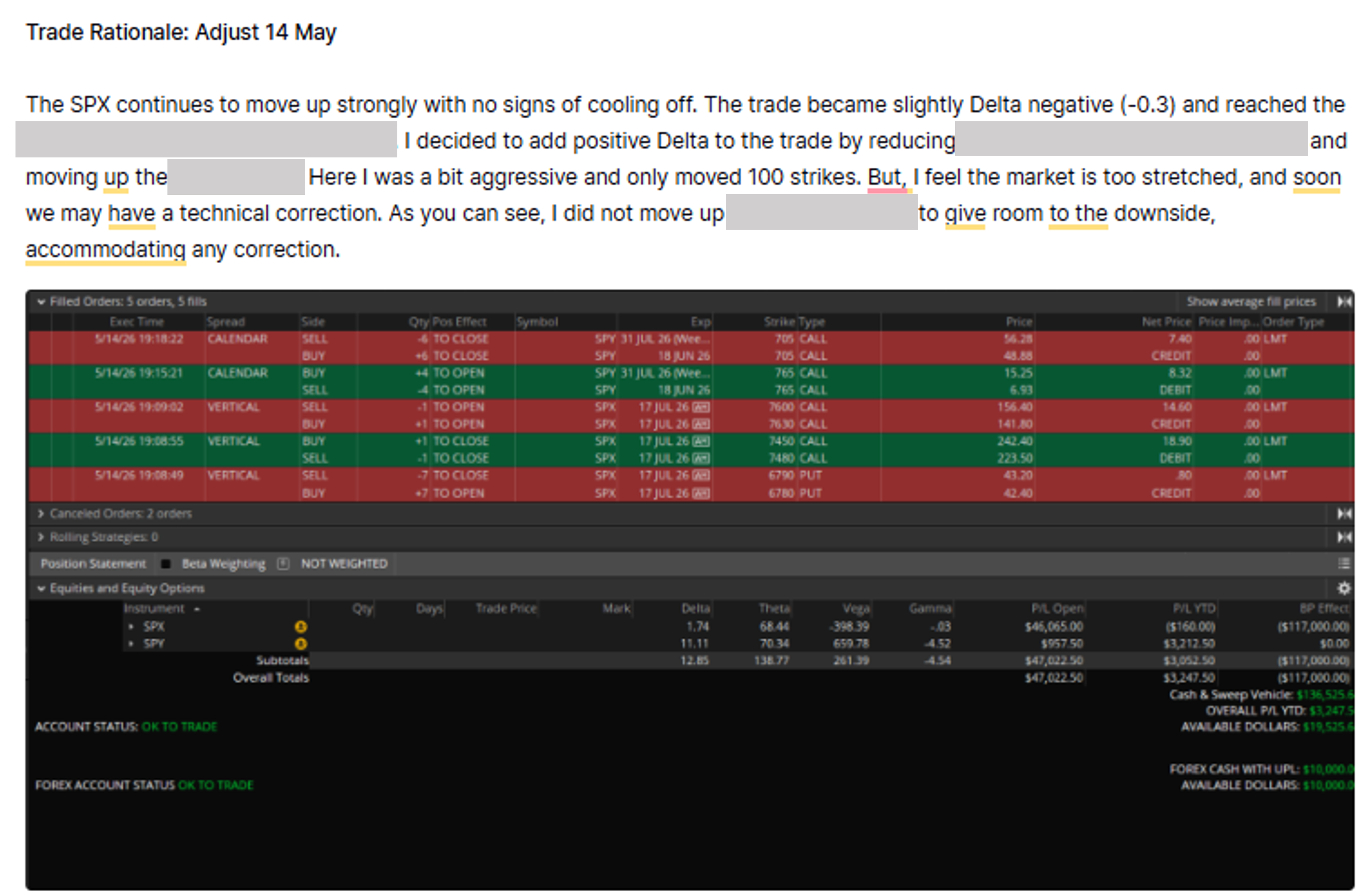 SPX Best adjustment