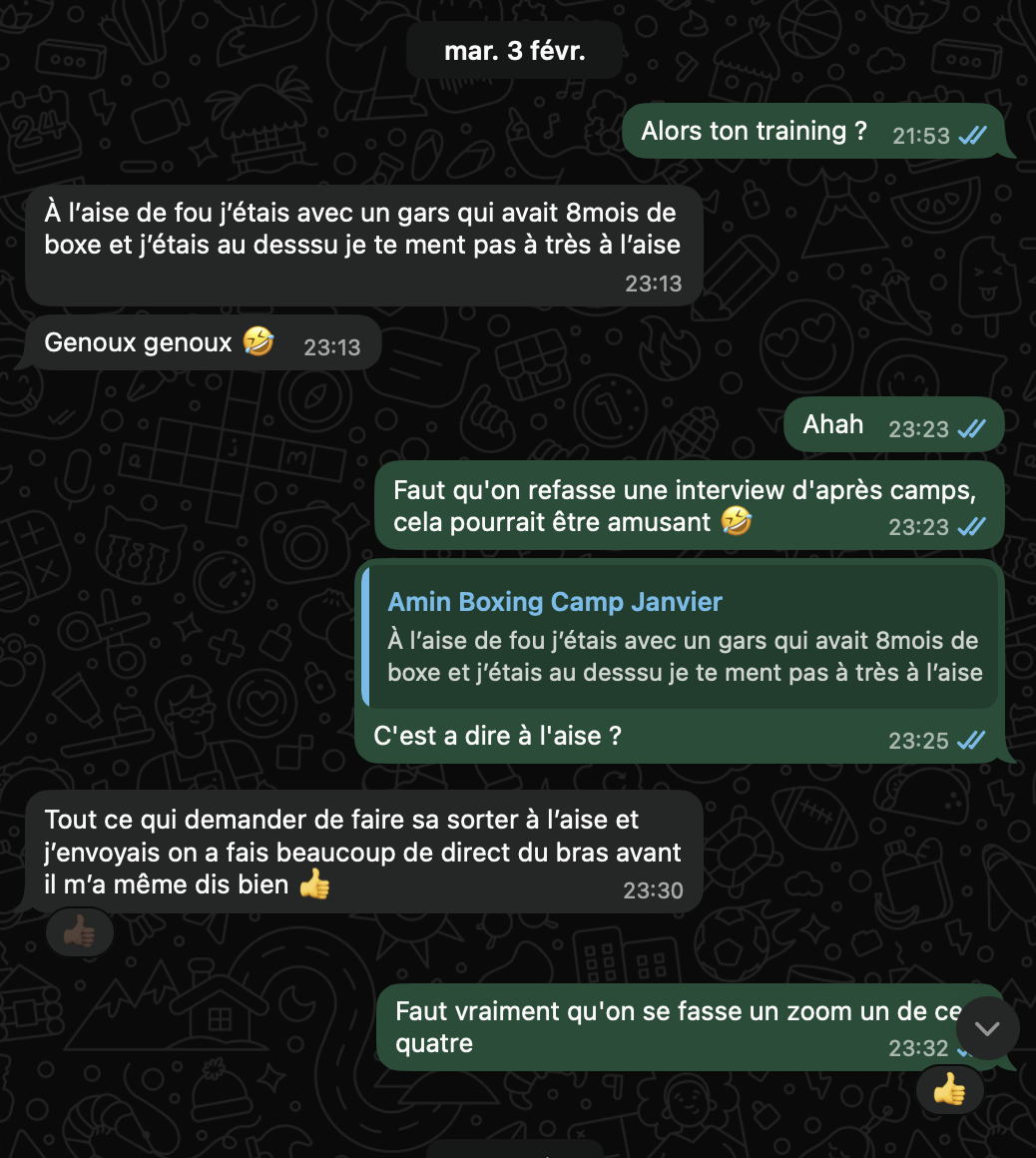 J'aime prendre des nouvelles après le camp, car je sais que le changement, lui, sera toujours au rendez-vous