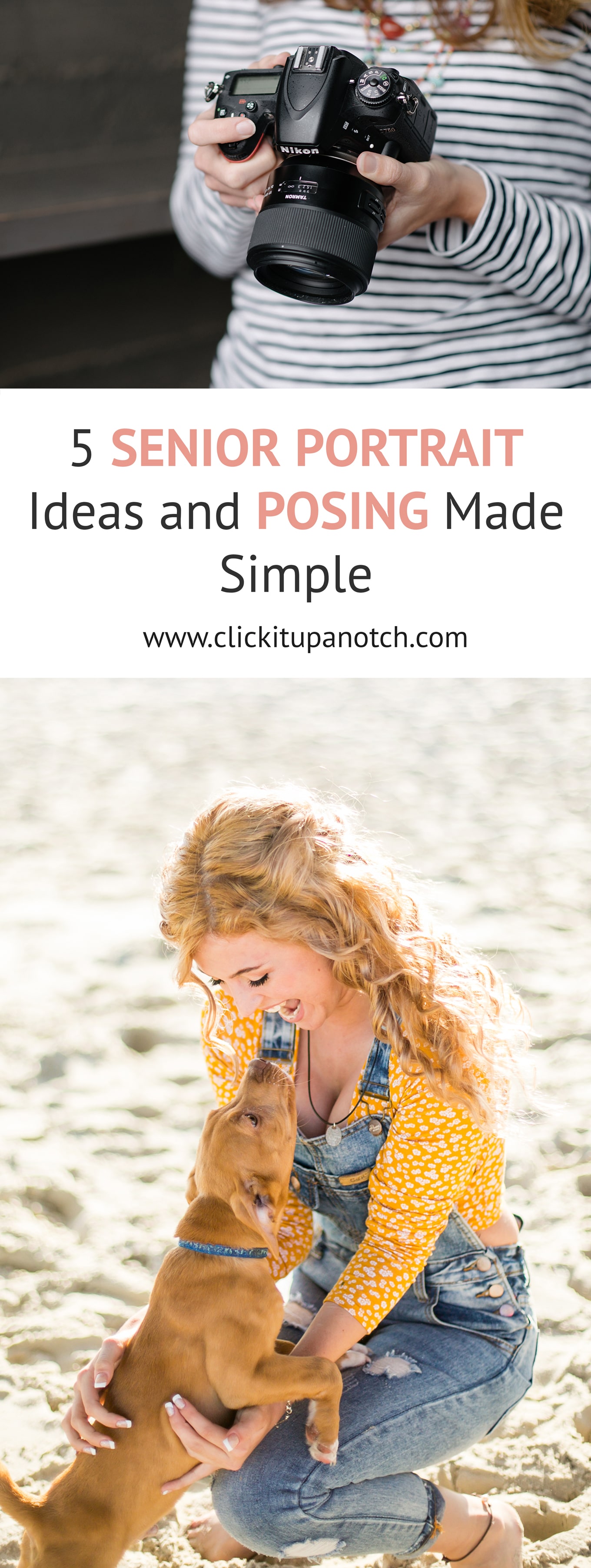 These ideas are also great for other types of portrait sessions. There are bonus tips at the end too! Read "5 Senior Portrait Ideas and Posing Made Simple"