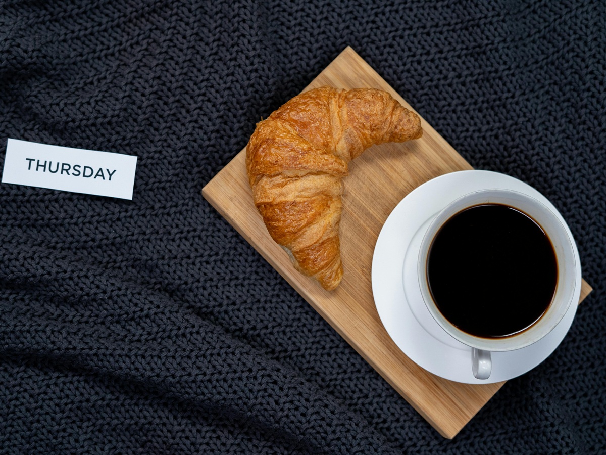 Fresh golden croissant served for French breakfast during a cultural immersion in Occitanie