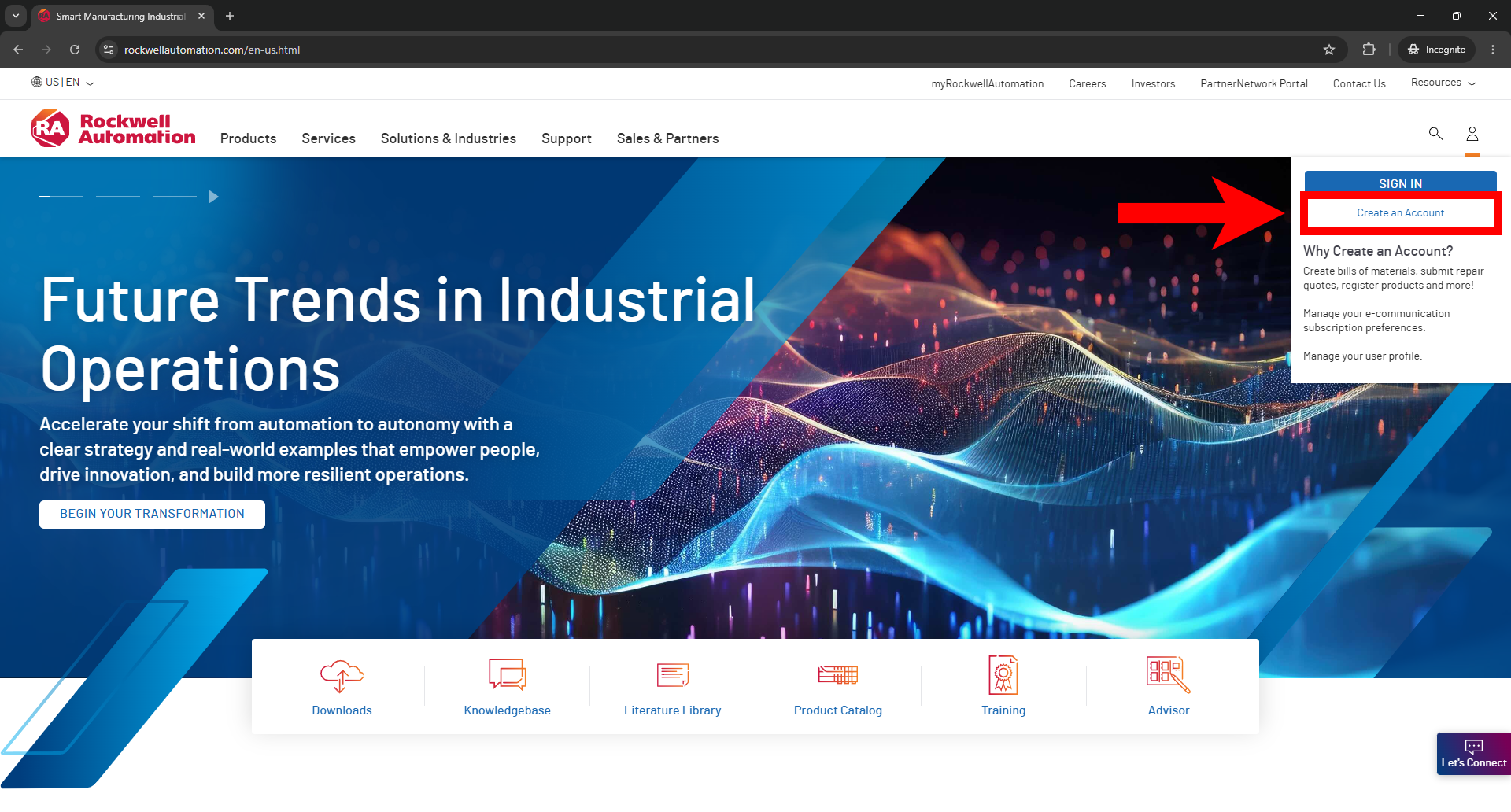 Access the Rockwell Automation Portal