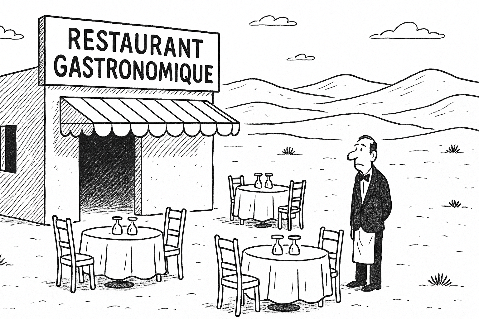L'image du restaurant gastronomique dans le desert