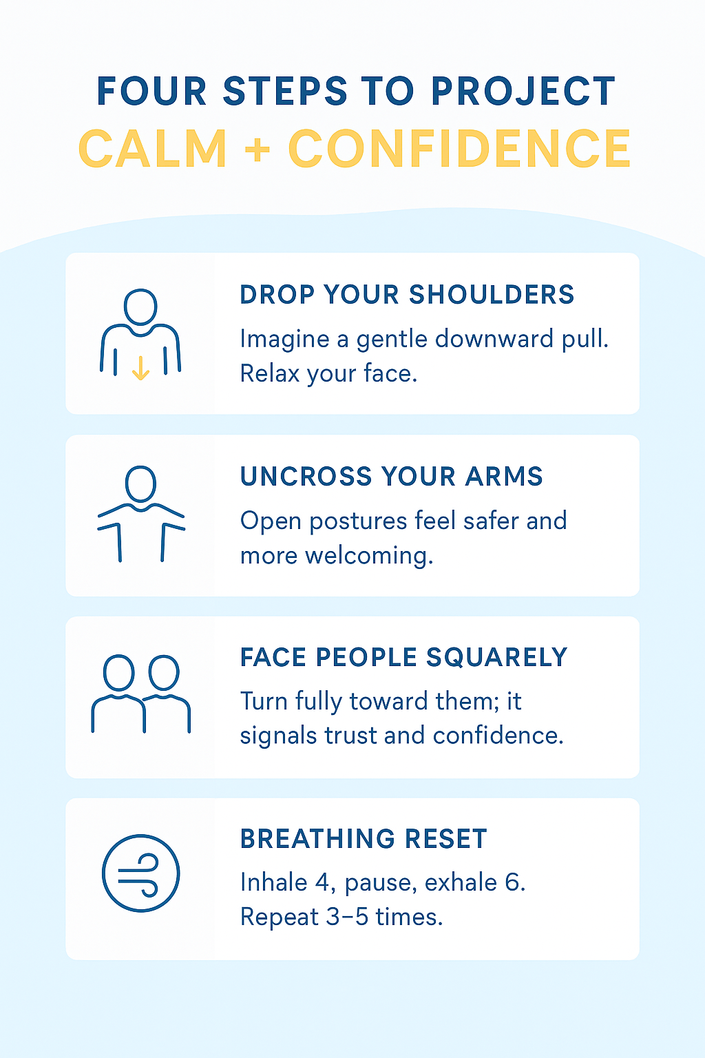 Tips to look calm and confident