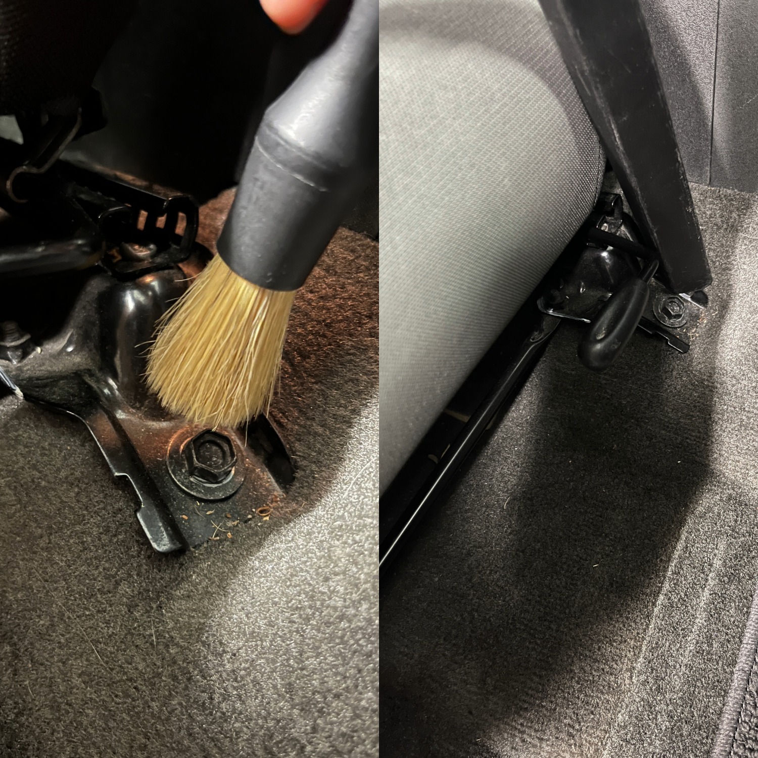 Cleaning under car seats