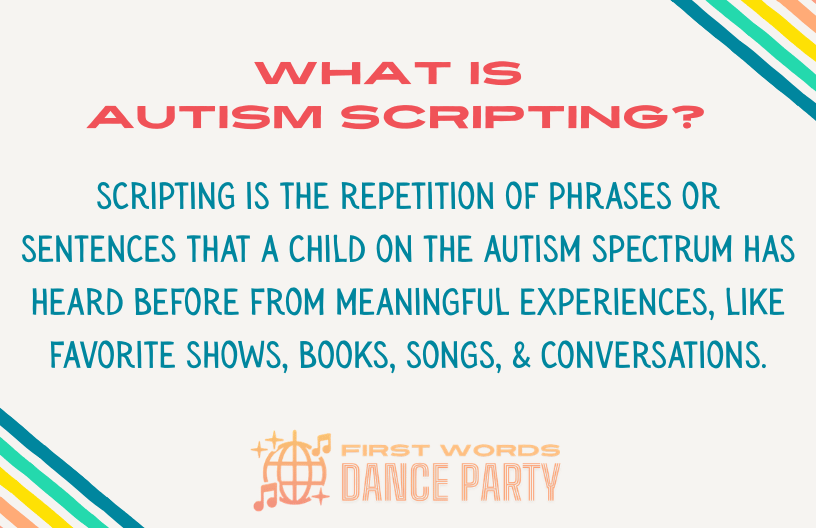 An infographic that answers the question, "What is autism scripting?".