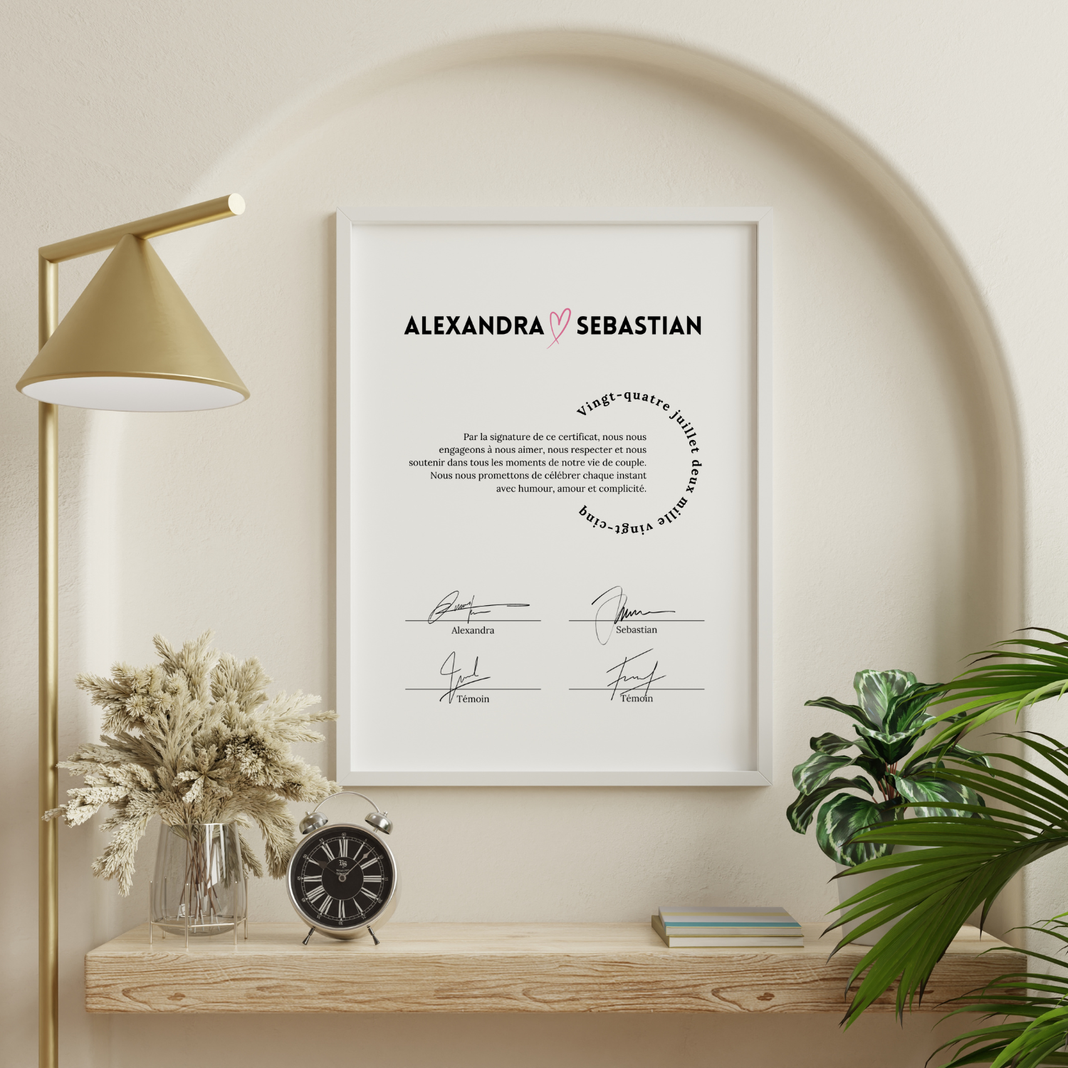 certificat de mariage personnalisable