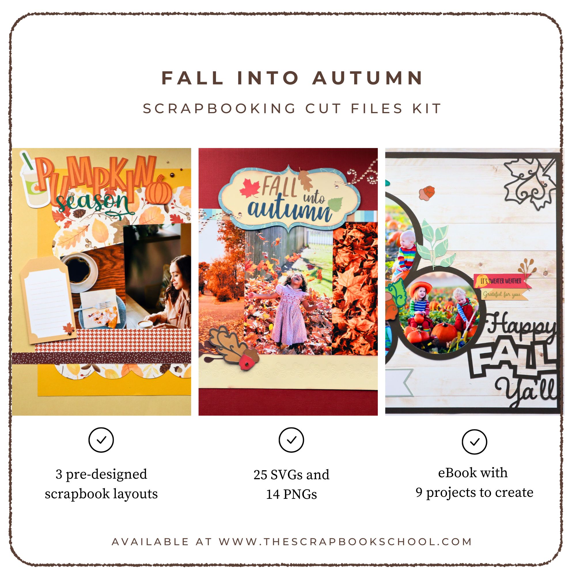 Fall Into Autumn scrapbook kit, thescrapbookschool.com