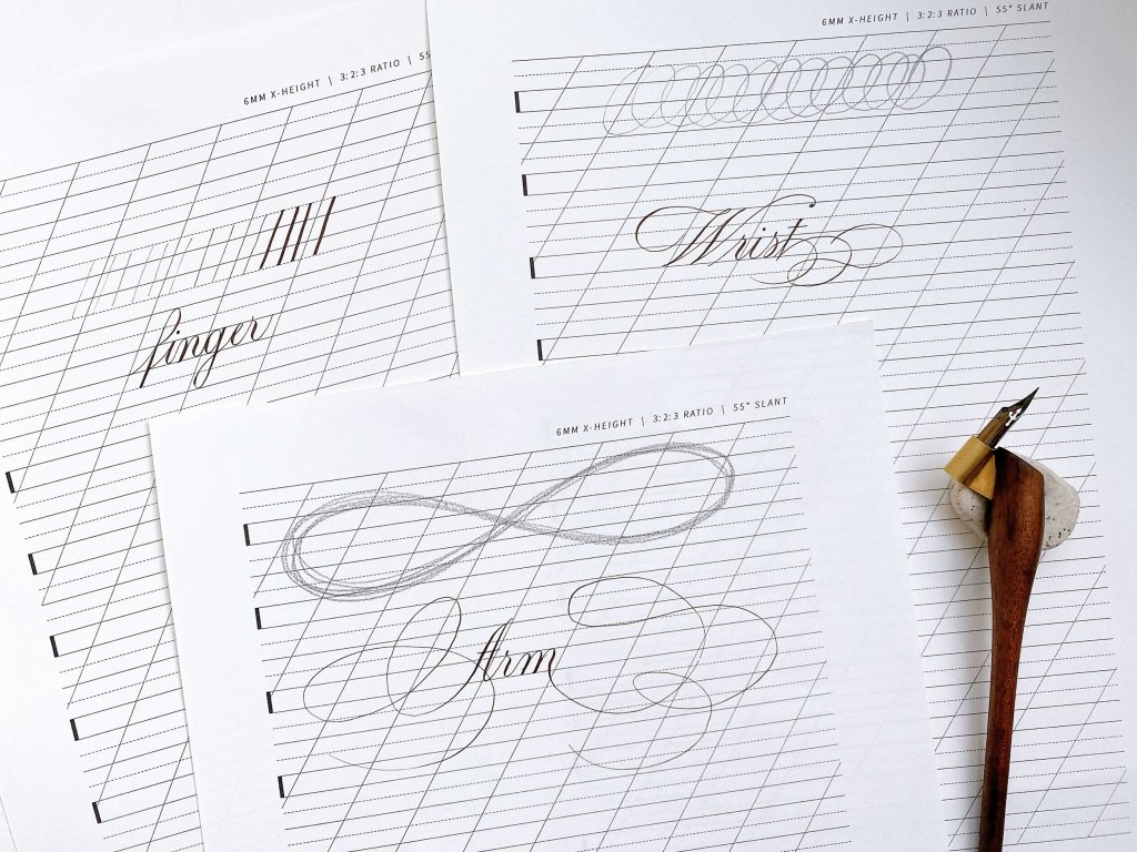 Finger wrist and arm movement in calligraphy