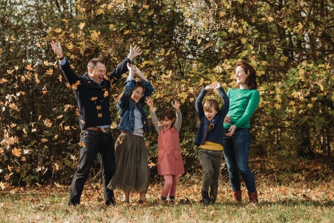 Consider wearing warm earth tones for your fall family picture outfits