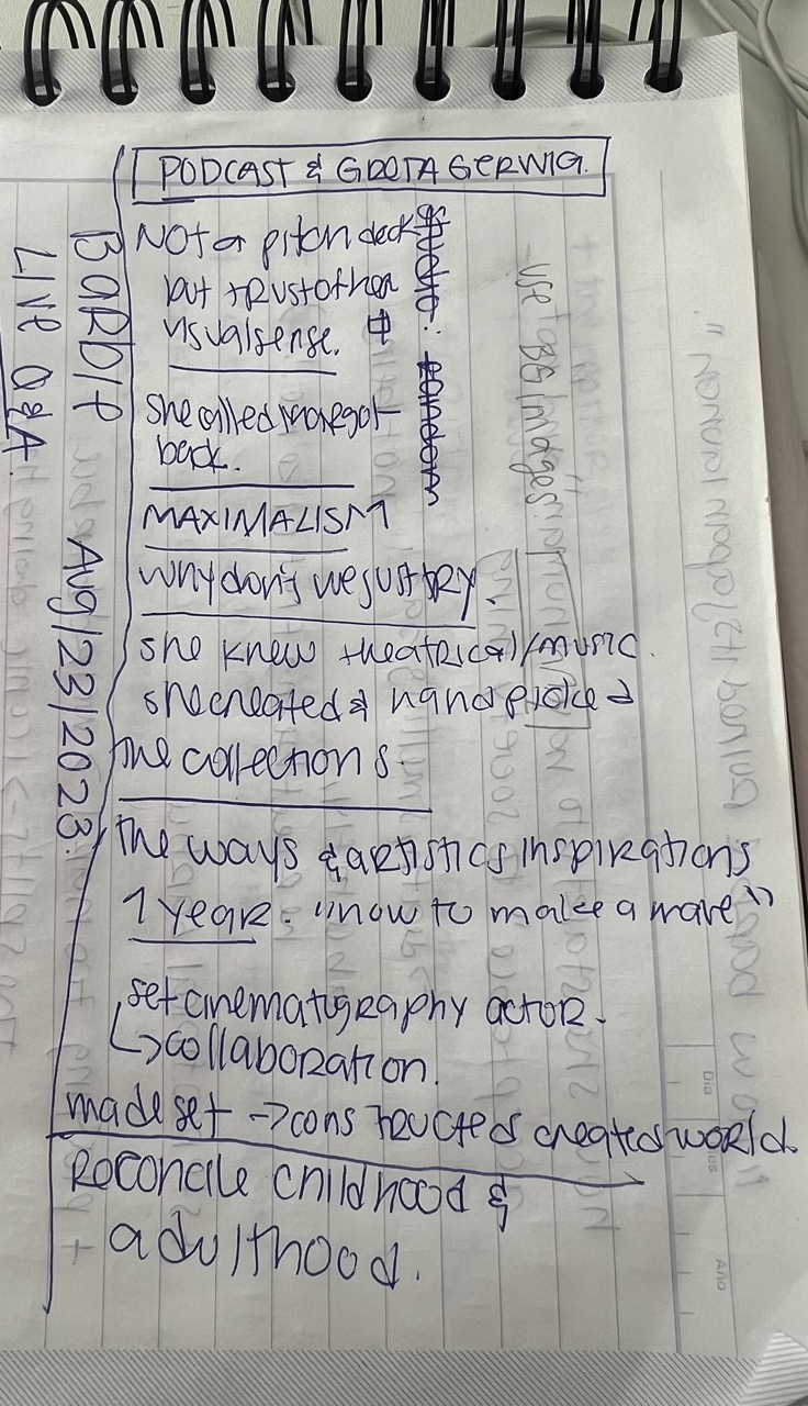 book notes on the podcast the interview with greta gerwig