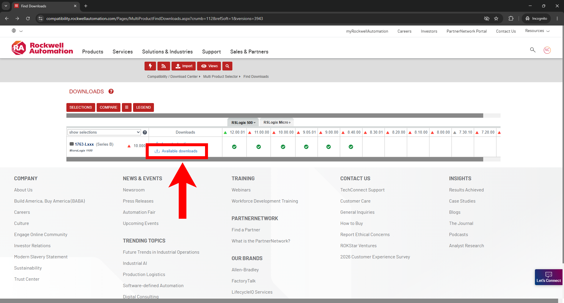 Access the Available Downloads