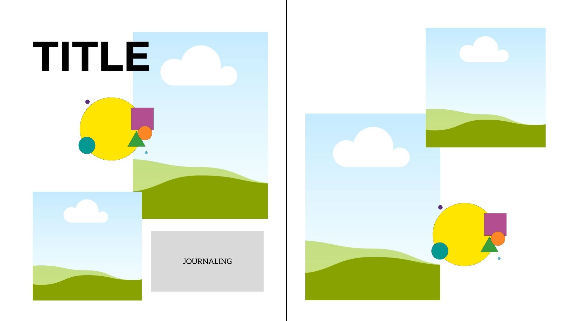 Symmetrical layout example, www.thescrapbookschool.com