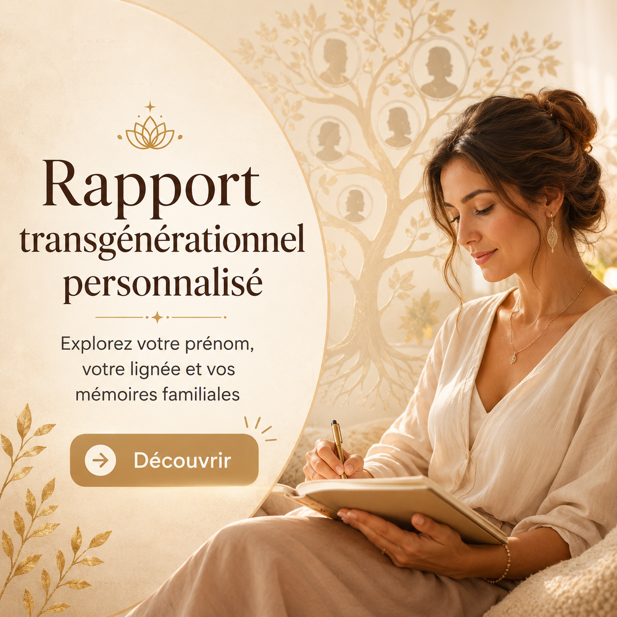 Visuel du rapport transgénérationnel personnalisé pour explorer son arbre familial et les indices du syndrome du gisant