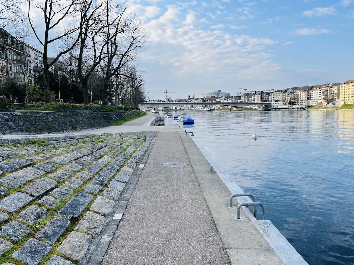 A photo of the river Rhein in Basel where I was walking and recording audio notes