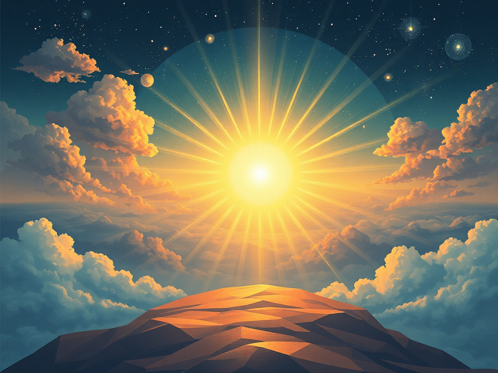 Illustration du développement spirituel et de la lumière intérieure