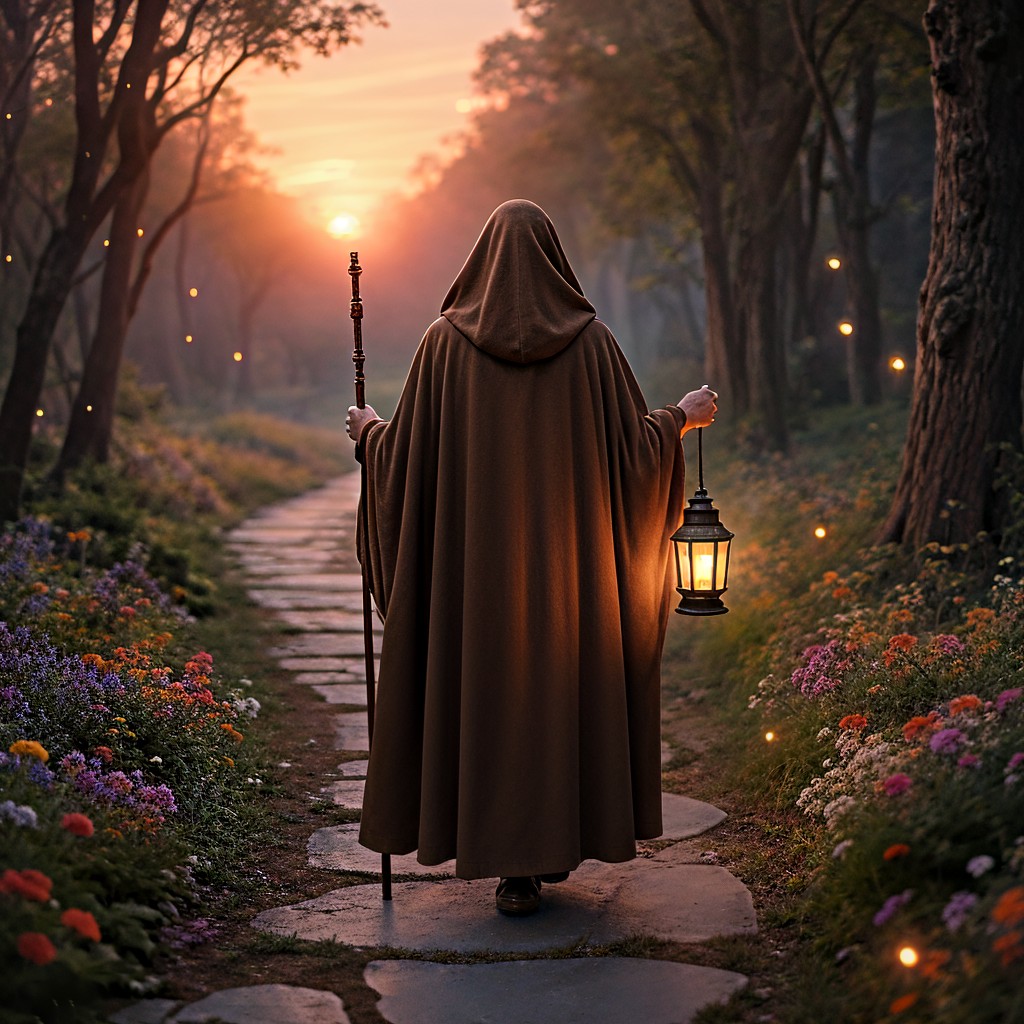 Hermite au coucher du soleil