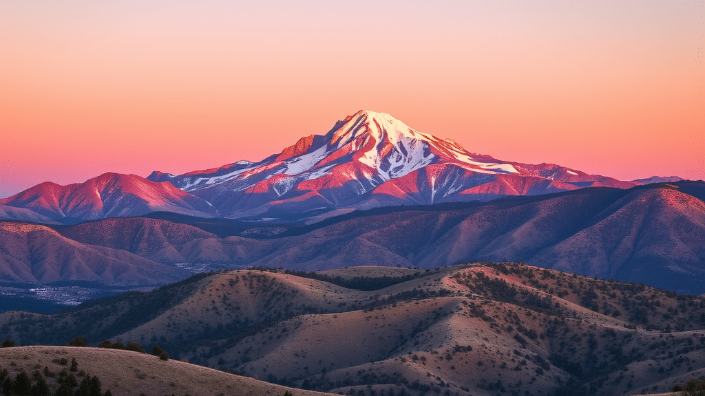 POV Sunrise on Pikes peak from Eastern Colorado 