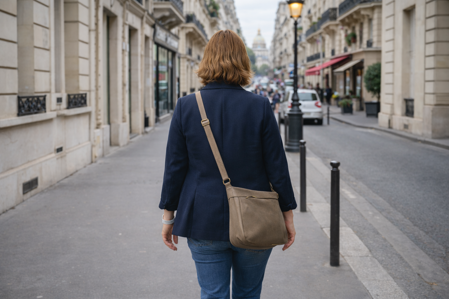 Walking down a paris street