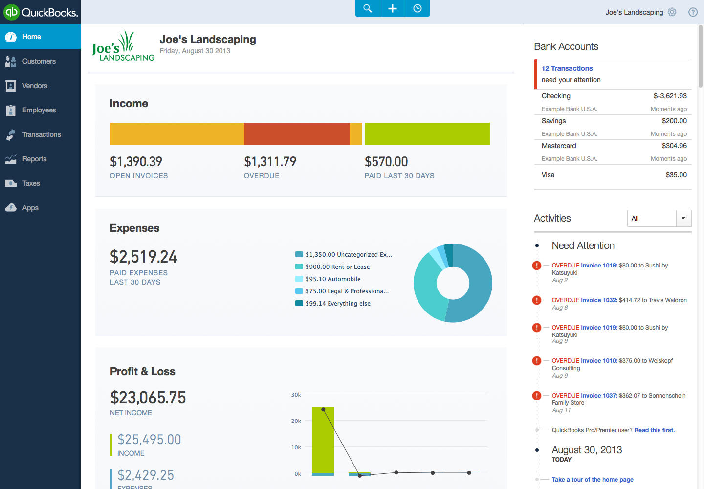 Quickbooks Online Screenshot